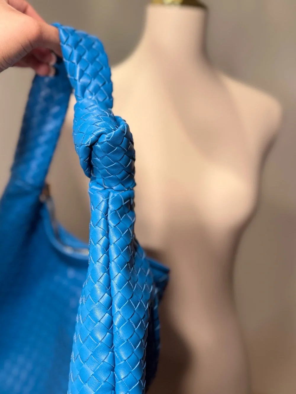 Melie Bianco Anthropologie Blue Woven Shoulder Bag